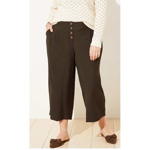 LOFT Plus Button Front Lightweight Fluid Pants